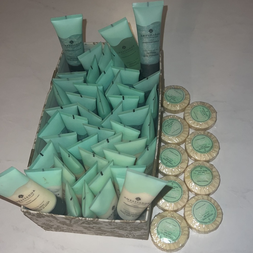 Spa guest bathroom toiletries lotions 🧴 60 variety pc w/ box - Picture 12 of 16